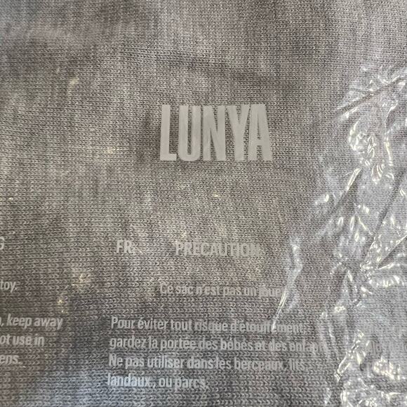 LUNYA Cozy Cotton Silk Relaxed Pant Light Gray Heathered Drawstring Medium NEW - Picture 11 of 13